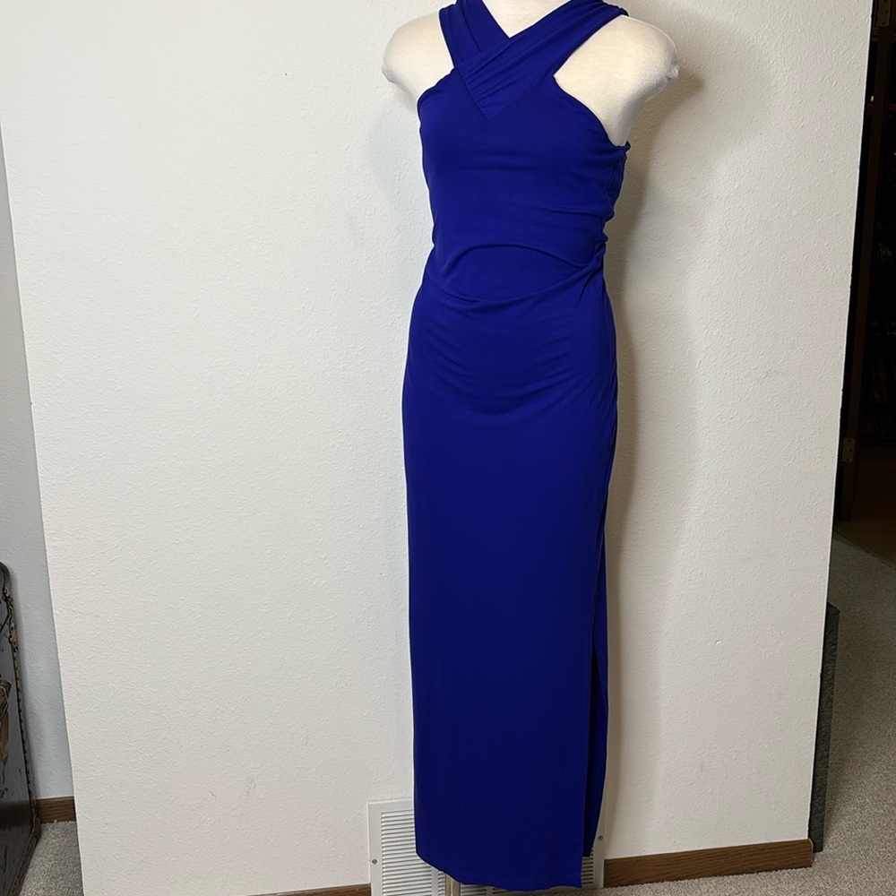 Ted Baker size 2  (US 4-6) blue sleeveless maxi dress with criss-cross top